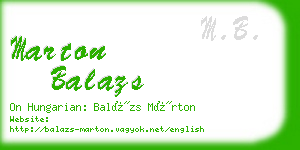 marton balazs business card